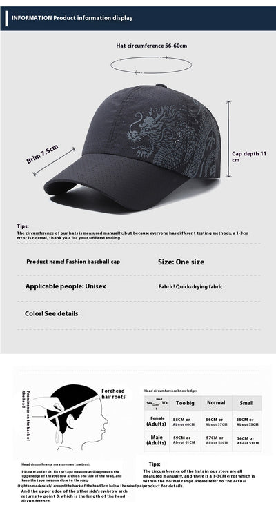 Gorra de Béisbol Hombre Estilo Chino Dragón Impreso Poliéster - Image 12