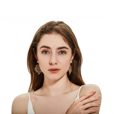 Aretes de Aleación con Forma de Coral para Mujer - Image 9