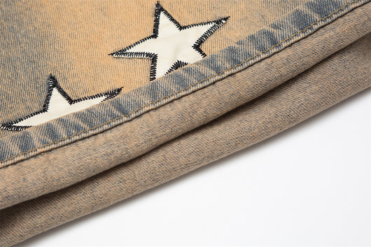 Shorts de Mezclilla con Parche Bordado Pentagrama para Hombre - Image 9