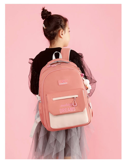 Mochila Escolar Ligera y de Gran Capacidad con Contraste de Colores - Image 12