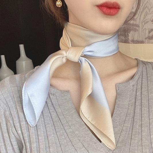 Pañuelo de Seda Cuadrado Rayas Blanco y Negro - Accesorio Versátil para Primavera