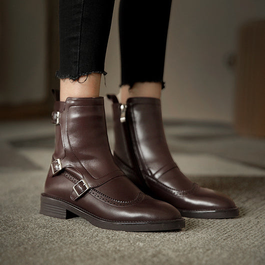 Botas Martin de Tacón Grueso para Mujer - Primavera y Otoño - Image 12
