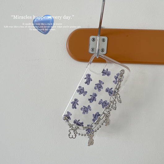 Funda Protectora Osito Fashion con Pulsera Cadena para Celular - Image 11