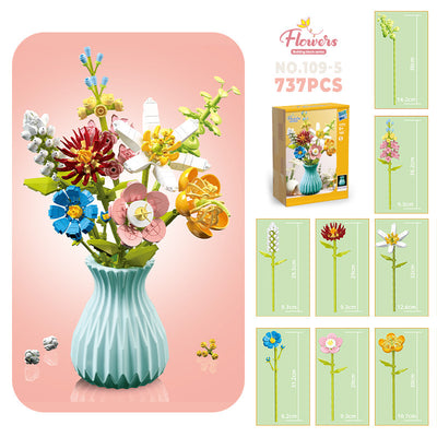 Bloques de Construcción Flores con Piezas Pequeñas - Juguete Educativo Armable - Image 10