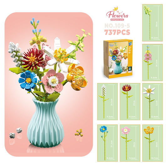 Bloques de Construcción Flores con Piezas Pequeñas - Juguete Educativo Armable - Image 10