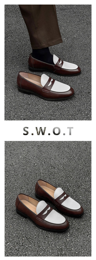 Zapatos Casuales de Cuero para Hombre - Diseño Versátil sin Cordones - Image 14