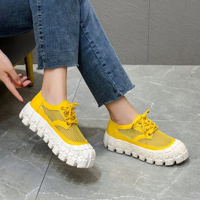 Zapatos Plataforma Mujer con Tacón Medio y Punta Redonda - Image 4