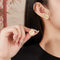 Aretes de Plata 925 con Diseño de Hoja de Loto Texturizada