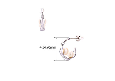 Aretes de Perla Natural Lujo Frío - Image 2