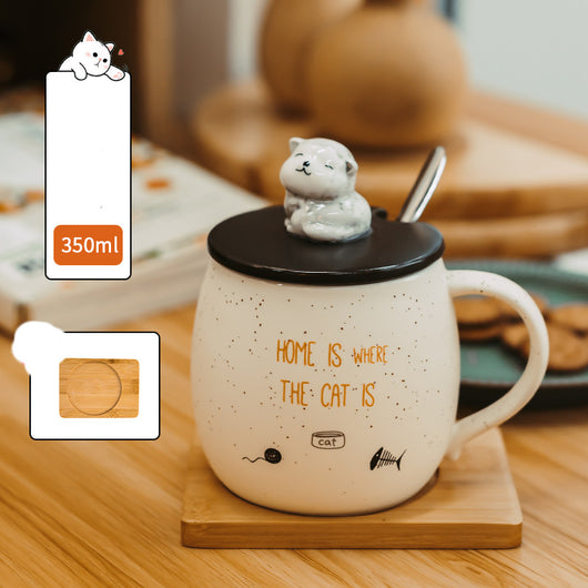Taza de Cerámica con Tapa y Cucharilla para Café - Diseño Gato - Image 17