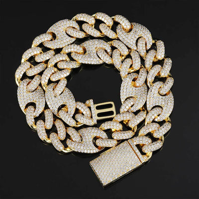 Cadena Cubana Pig Nose Hip Hop 20mm - Collar y Pulsera 3 en 1 - Image 15