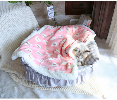 Manta térmica de lana de cordero para perros y gatos - Cojín suave de invierno - Image 14