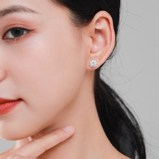 Aretes de Plata S925 Hipoalergénicos con Diseño de Flor - Image 6