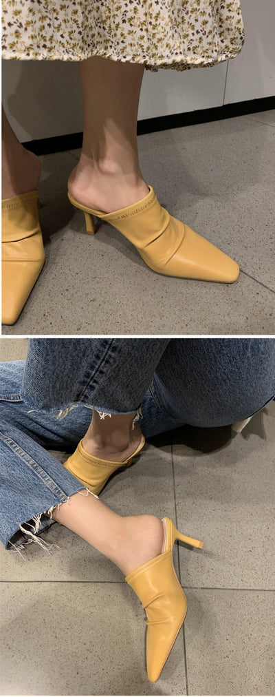 Zapatos de Cuero Vacuno con Punta Cerrada y Tacón Fino Plisado - Image 15