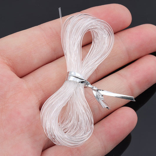 Collar Colgante de Cristal Transparente Hecho a Mano con Cuerda de Filamento y Pulsera Juego