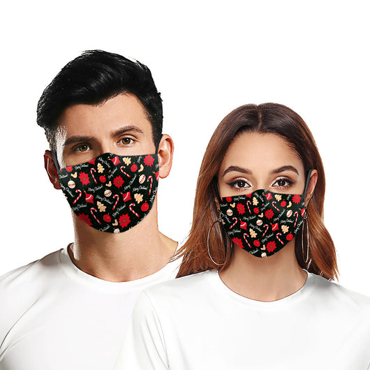 Two white PM2.5 mask filters with black stitching, indicating a 10-piece pack, on a green background. - Image 14