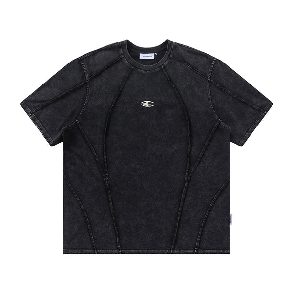 Playera Casual para Hombre con Costuras Decorativas y Ribetes Contrastantes