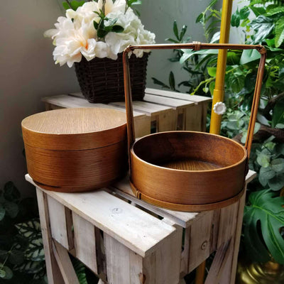 Fiambrera Japonesa Lacada de Dos Pisos - Portátil y Elegante