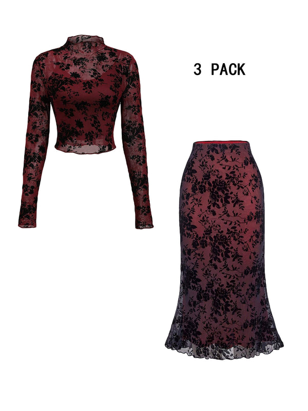Conjunto de Tres Piezas Transparente Diseño Sensual - Image 7