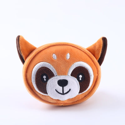 Plush pet toy shaped like a cartoon cow's head, featuring white, black, pink, and brown colors for dogs and cats. - Image 12
