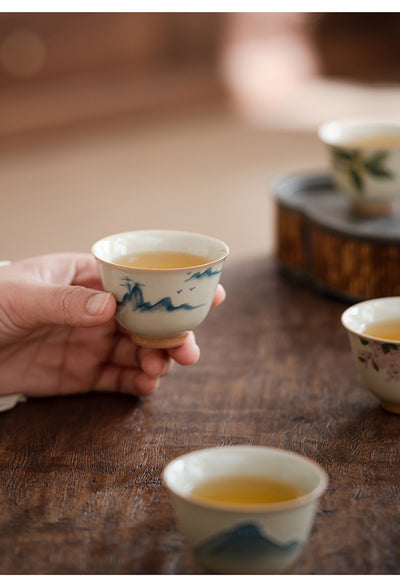 Juego de Té Kung Fu Pintado a Mano con Tazas de Hielo - Image 10