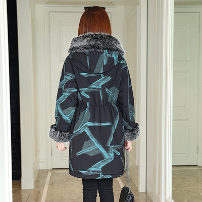 Parka Mujer Talla Grande con Cuello de Pelaje - Abrigo de Algodón Premium - Image 3