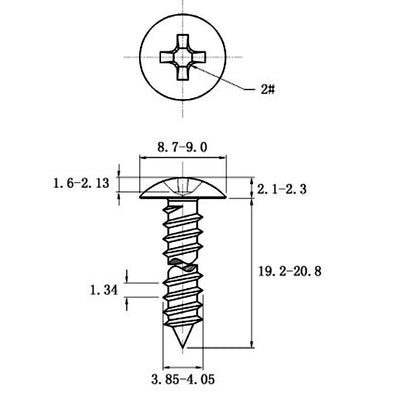 Tornillo Autorroscante de Acero Inoxidable Cabeza Ancha Tipo Champiñón - Image 20