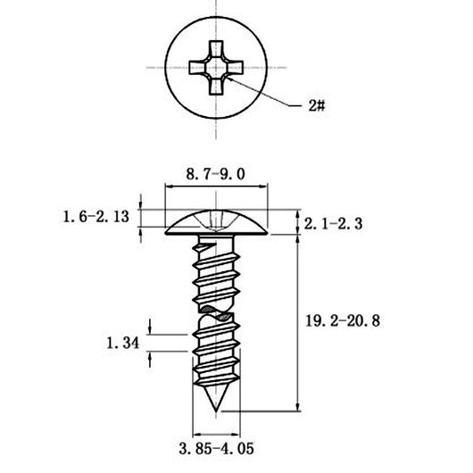 Tornillo Autorroscante de Acero Inoxidable Cabeza Ancha Tipo Champiñón - Image 20