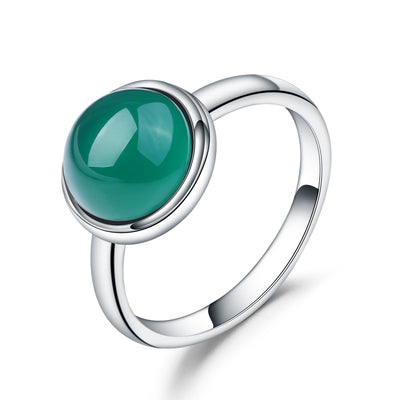 Anillo de Ágata Verde Natural - Diseño Minimalista para Mujer - Image 9