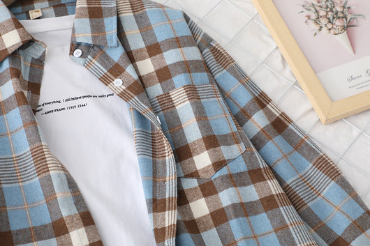 Camisa a Cuadros Casual con Textura Cepillada para Mujer - Image 13