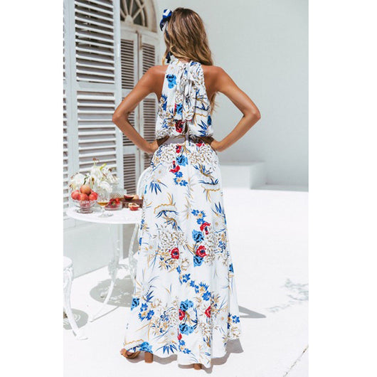 Vestido Largo Bohemio Estampado Flores Playa para Verano - Image 6