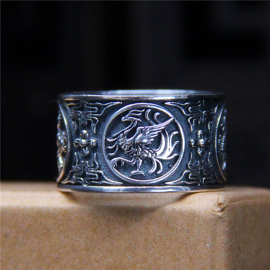 Joyería de Plata Tailandesa Dragón Azul y Tigre Blanco Estilo Antiguo Chino - Image 9