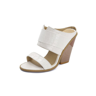 Sandalias y Pantuflas de Tacón Grueso con Punta Abierta y Diseño Coordinado - Image 9