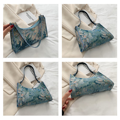 Bolso Bandolera de Pintura al Óleo con Cierre de Cremallera para Mujer - Image 4