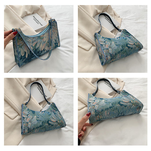 Bolso Bandolera de Pintura al Óleo con Cierre de Cremallera para Mujer - Image 4