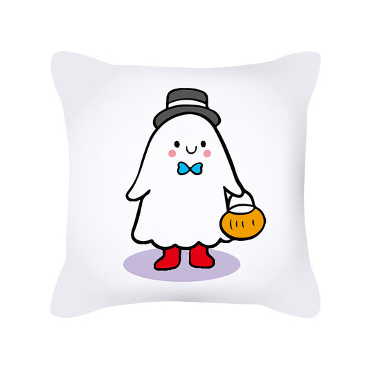 Funda de Almohada Halloween con Calabaza y Fantasma Lindo - Textura Piel de Durazno - Image 2