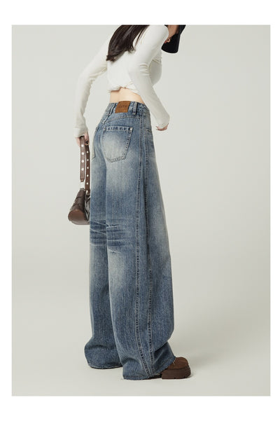 Jeans Anchos Retro Azul Vintage de Cintura Alta para Mujer - Image 12