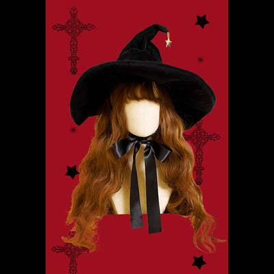 Sombrero de Bruja Gamuza Moldeable con Moño - Image 2