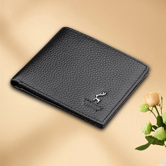 Billetera Bifold Corta para Hombre en Cuero Genuino de Res Negro - Image 14