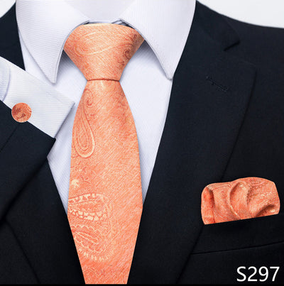 Conjunto Completo de Accesorios Ejecutivos: Corbata, Pañuelo y Gemelos Formales - Image 40