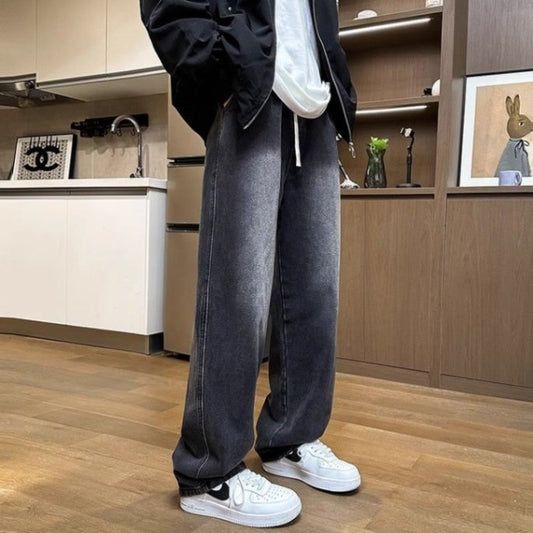 Pantalones Jeans Rectos Anchos para Hombre - Comodidad Casual de Verano - Image 2