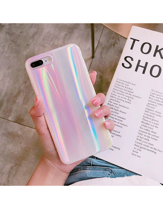 Funda para Teléfono con Láser Arcoíris Blanco - Image 8