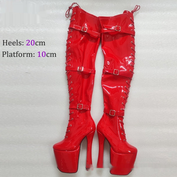 Botas Over-the-Knee con Plataforma Ultra Elevada 20CM