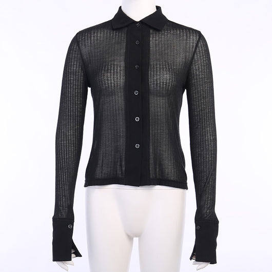 Blusa Larga Doble Botonadura Escotada para Primavera y Verano - Image 5