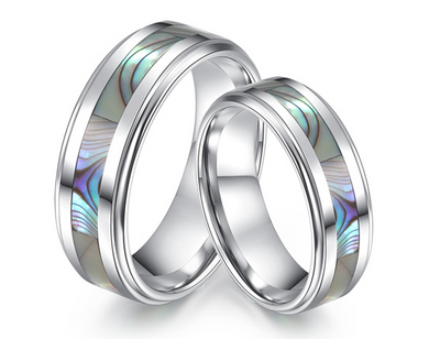 Anillos de Pareja con Incrustación de Tungsteno - Diseño Minimalista y Romántico - Image 8