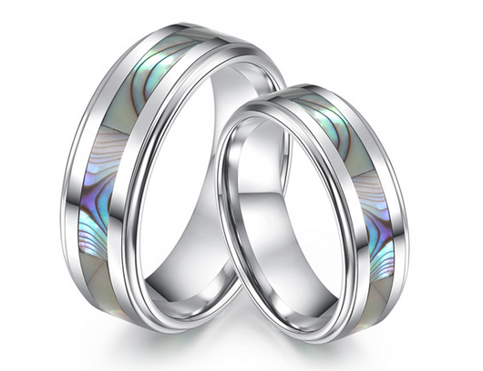 Anillos de Pareja con Incrustación de Tungsteno - Diseño Minimalista y Romántico - Image 8