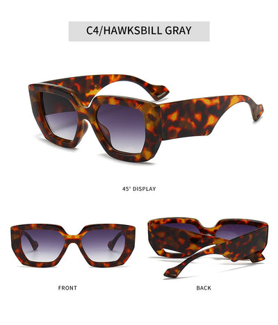 Beige square frame sunglasses with dark gray lenses, featuring a thick, fashion-forward design. - Image 31
