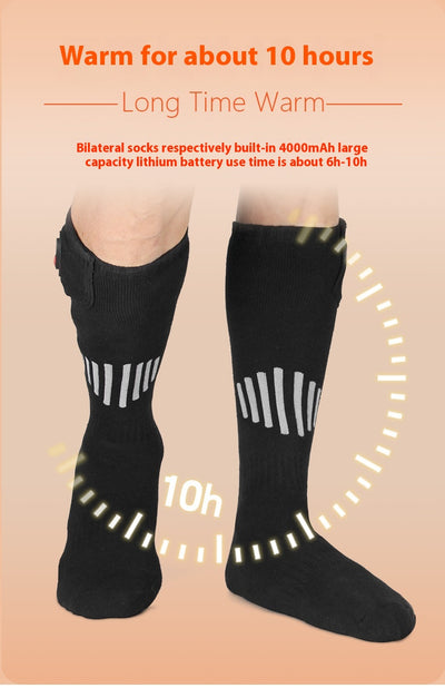 Calcetines Térmicos de Algodón Puro con Calefacción Eléctrica para Esquí - Image 25
