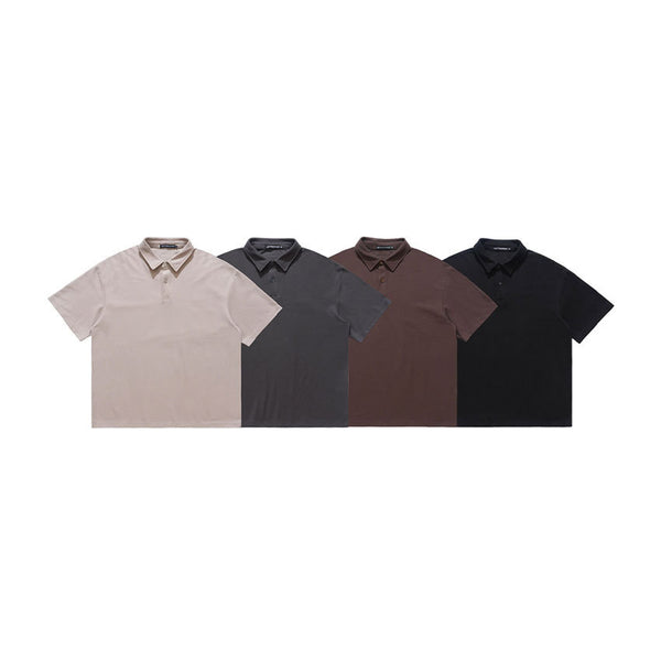 Playera Suelta Cuello Pequeño para Hombre Verano Negro
