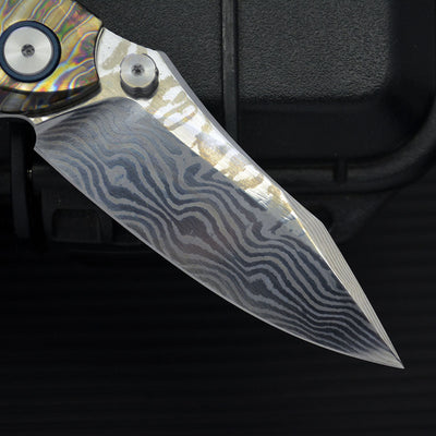 Cuchillo de Camping Plegable Acero Damasco Aleación Titanio Anker - Image 10